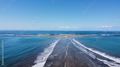 waves on the beach in Costa Rica