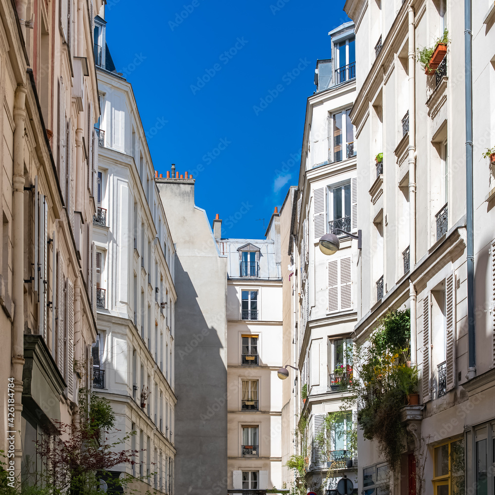 Paris, beautiful buildings, in the 11e district
