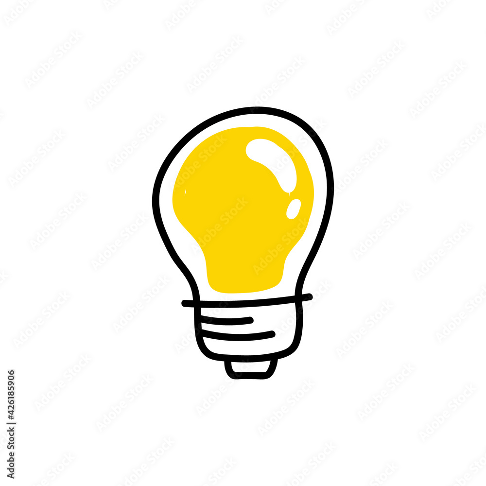 Light bulb doodle sketch. Idea, creativity and solution icon. Hand drawn vector illustration. Light bulb doodle sketch. Idea, creativity and solution icon. Hand drawn vector illustration.