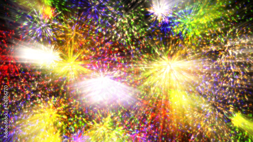 fireworks color illustration isolated on black background