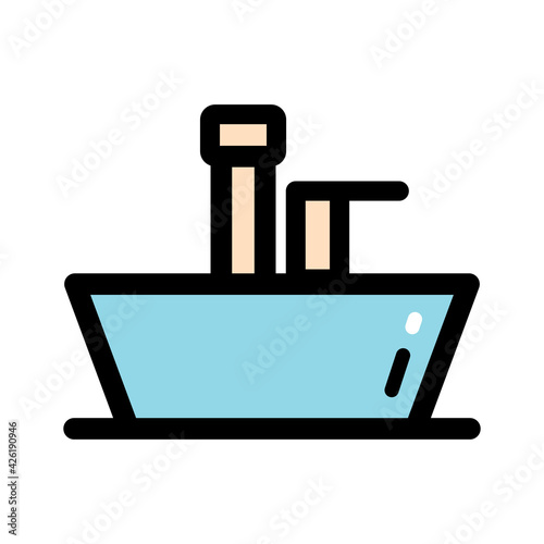 sink simple symbol isolated on white background
