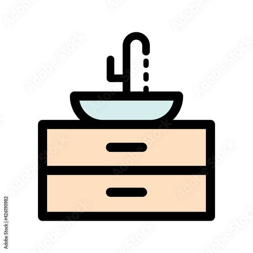 sink simple symbol isolated on white background