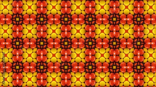 Abstract Geometrical Motion Graphics Background. Computer generated loop animation. Multicolored Shapes Pattern