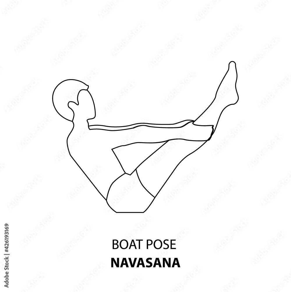 Man Doing Yoga Boat Pose or Navasana Vector Stock Vector - Illustration of  poses, fitness: 215457897