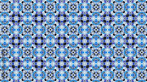 Multicolor Geometric Shapes Pattern in Retro, Animated Vintage Abstract Background