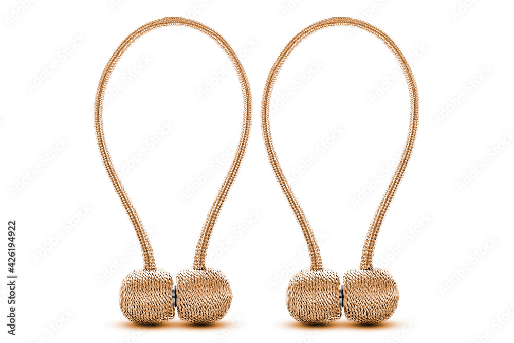 Fototapeta premium Magnetic Curtain Tiebacks Clip Curtain on a white background