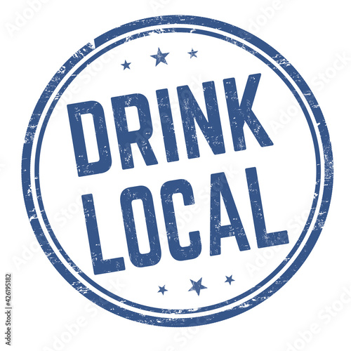 Drink local grunge rubber stamp