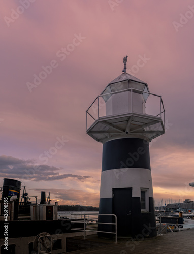 Canvas Print A lighthouse on the seashore in the capital of Norway, Oslo