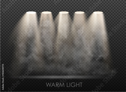 warm light set of bulb on a transparent background