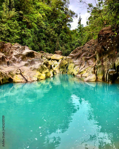 tropical blue river in Costa Rica