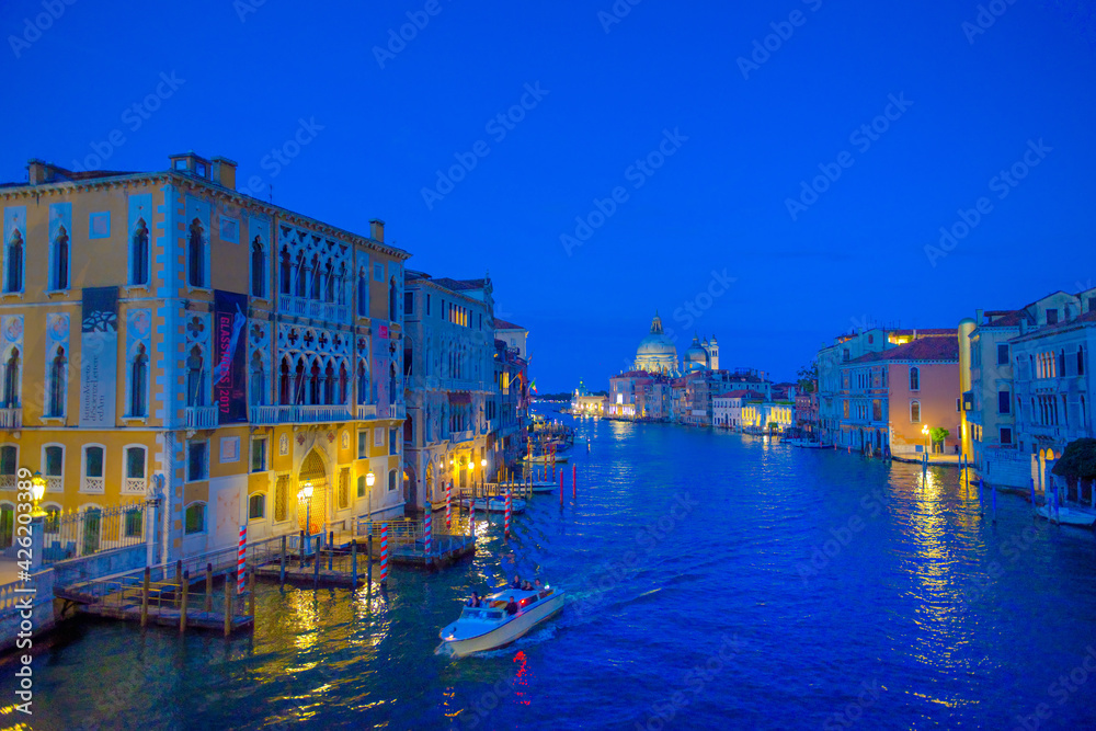 Italy, Venice, Grand Canal at sunset