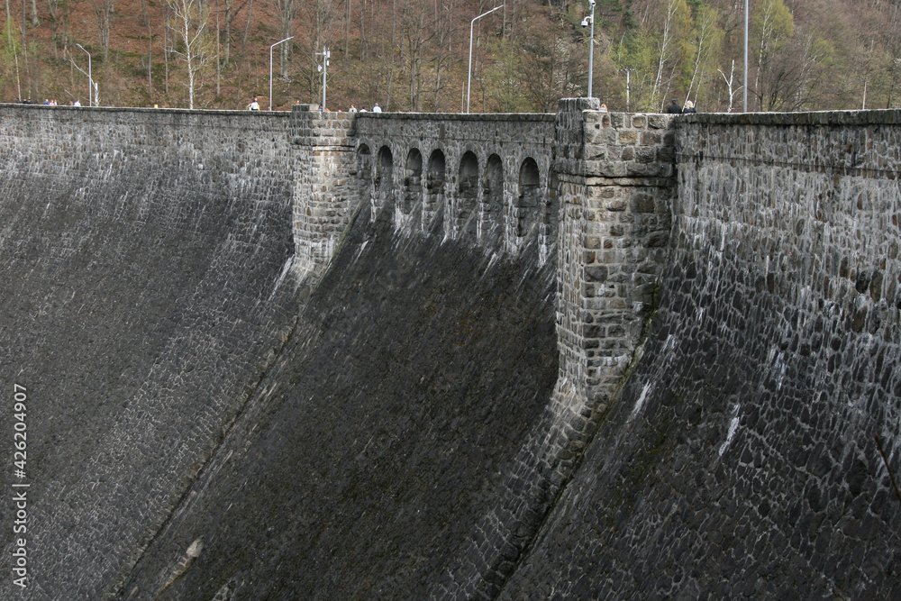 Old stone dam on the river