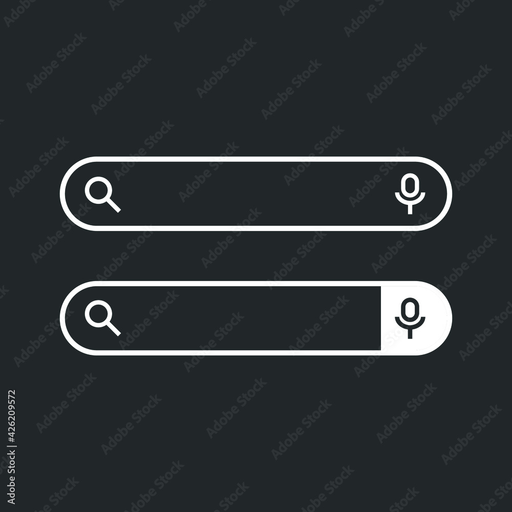 Search Bar, Search Icon, Magnifying Glass, UI Design, UI Search Bar Vector Illustration Background Search Bar, Search Icon, Magnifying Glass, UI Design, UI Search Bar Vector Illustration Background