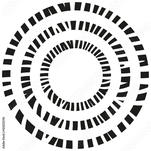Round African border frame design. Zebra hide or stonework texture.