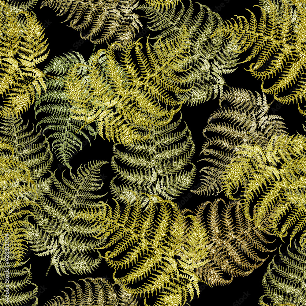 Seamless pattern with fern leaves