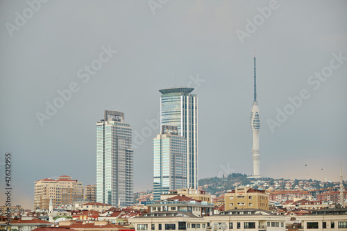 01.03.2021. Turkey istanbul. Modern structural buildings and radio and wireless station in kadikoy istanbul.