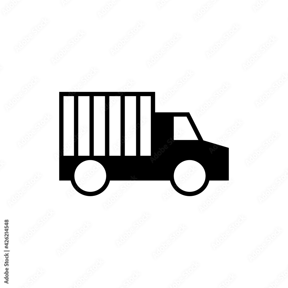 cargo, haulage, shipping truck icon in solid black flat shape glyph icon, isolated on white background cargo, haulage, shipping truck icon in solid black flat shape glyph icon, isolated on white background