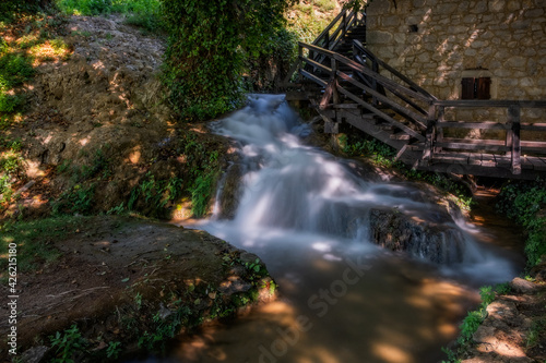 Waterfalls Krka  National Park  Dalmatia  Croatia. View of Krka National Park  Roski Slap location  Croatia. Long exposure  september 2020