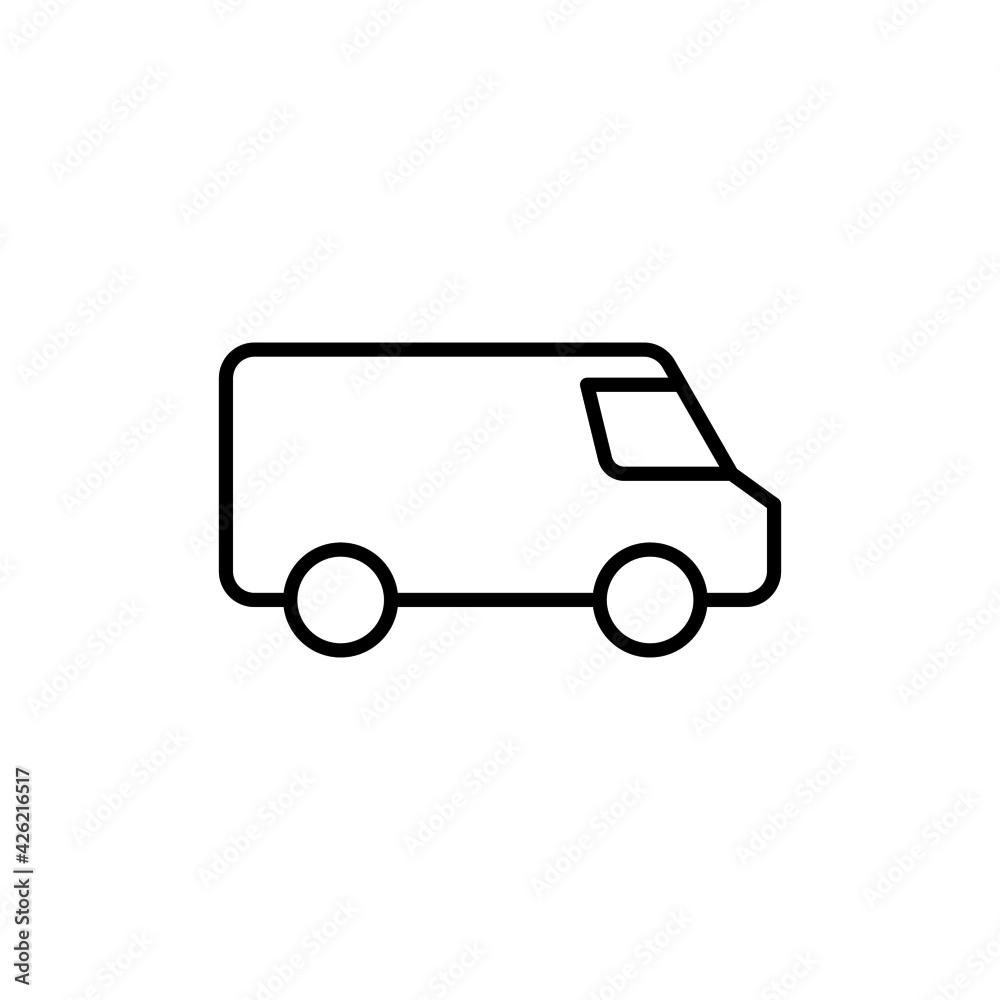 box car icon in flat black line style, isolated on white background box car icon in flat black line style, isolated on white background
