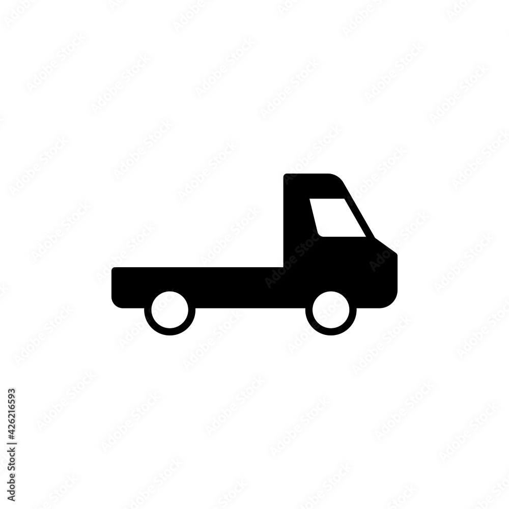 Flatbed, flatbedlorry truck icon in solid black flat shape glyph icon, isolated on white background Flatbed, flatbedlorry truck icon in solid black flat shape glyph icon, isolated on white background