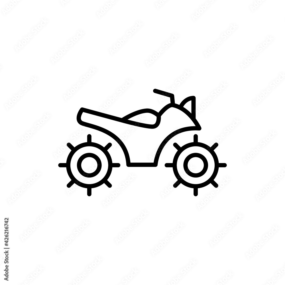atv vehicle icon in flat black line style, isolated on white background atv vehicle icon in flat black line style, isolated on white background