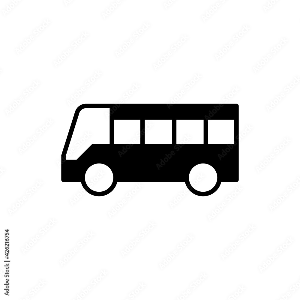 modern Bus, school bus, school transport icon in solid black flat shape glyph icon, isolated on white background modern Bus, school bus, school transport icon in solid black flat shape glyph icon, isolated on white background