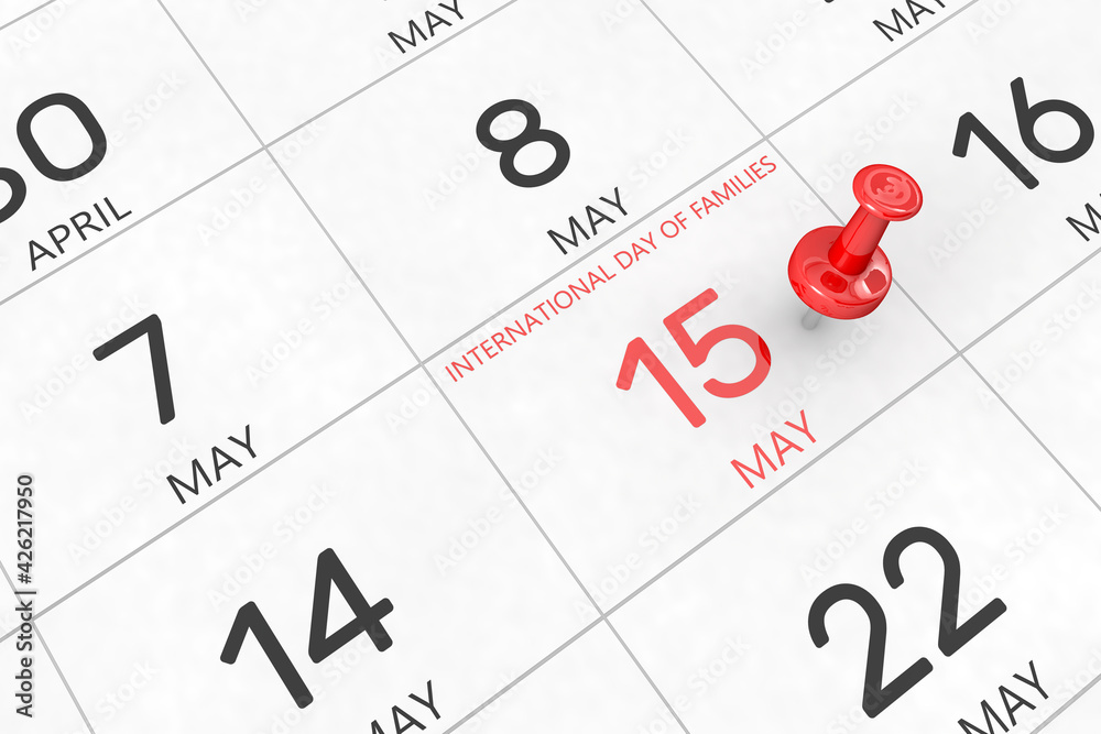 3d rendering of important days concept. May 15th. Day 15 of month. Red date and 3d rendering of important days concept. May 15th. Day 15 of month. Red date and