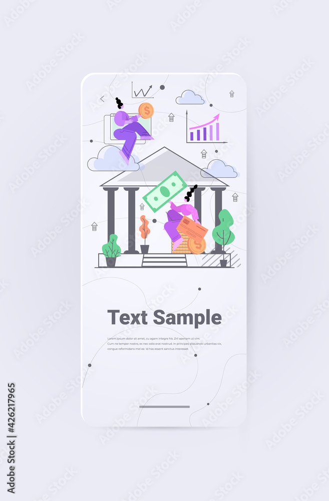 businesswomen putting coins and money banknotes in bank investment crowdfunding savings concept businesswomen putting coins and money banknotes in bank investment crowdfunding savings concept