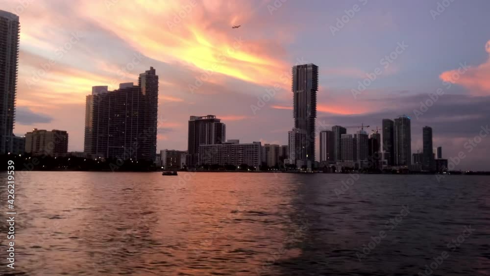 Boat Ride along the Miami coastline during Golden Hour. Boat Ride along the Miami coastline during Golden Hour.