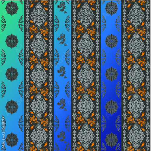 diseño de estampado vectorizado elegante con hermosas siluetas y colores 