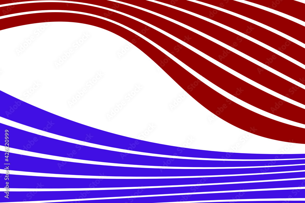 Obraz premium curving red and blue stripes for america patriotic holiday celebration illustration graphic