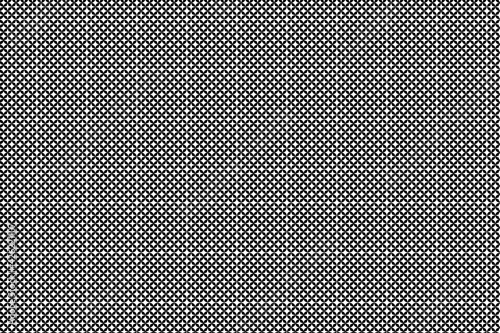 Patrón de círculos negros con estrellas interiores blancas creando otras estrellas blancas en negativo