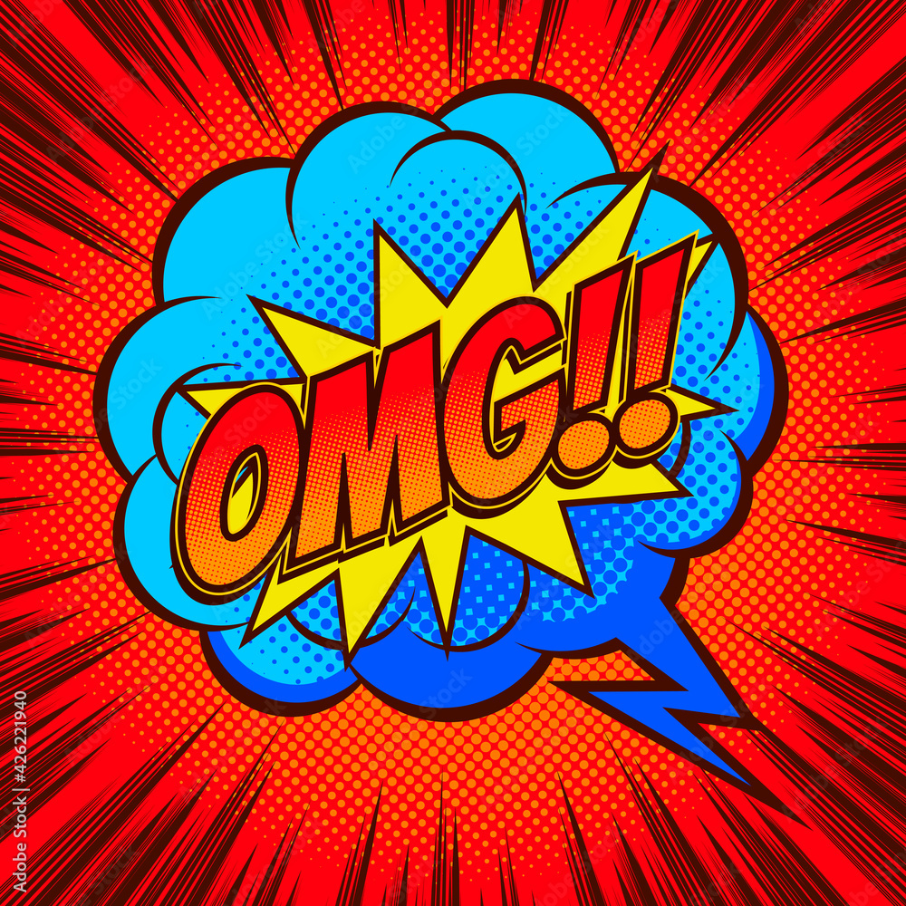 OMG speech bubble Comic background. OMG speech bubble Comic background.