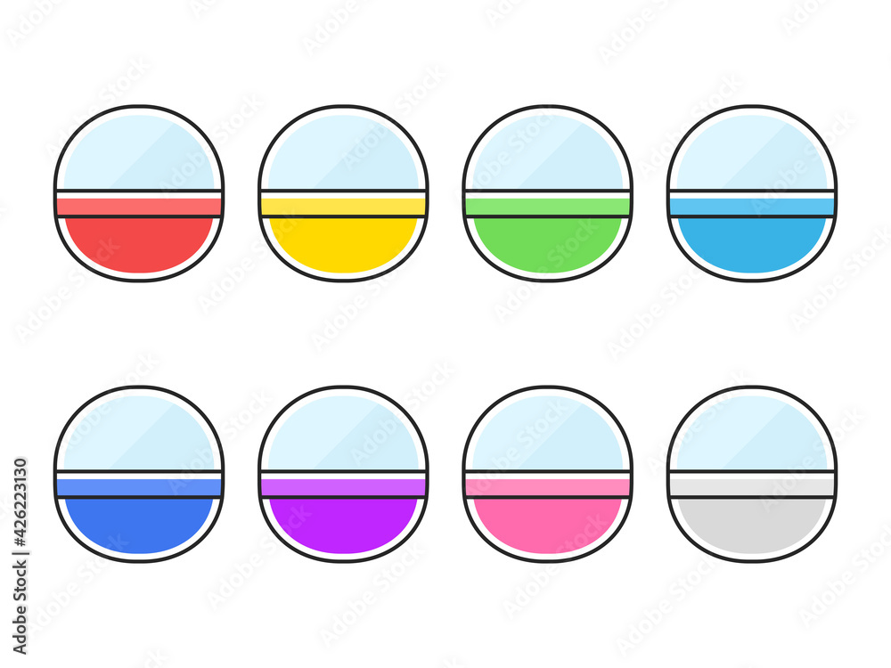 ガチャガチャのカプセルのイラストセット ガチャガチャのカプセルのイラストセット
