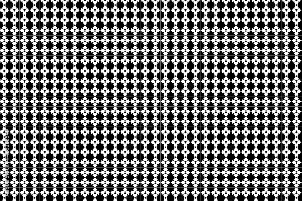 Patrón de objetos abstractos y diamantes negros sobre fondo blanco Patrón de objetos abstractos y diamantes negros sobre fondo blanco