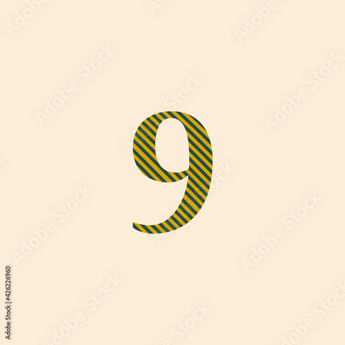 symbol number 9 nine classic style in trend colors 2021