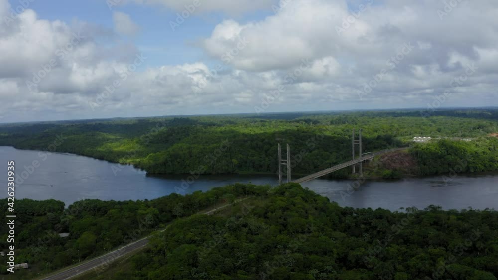 DRONE DJI MAVIC 2 PRO BINATIONAL BRIDGE IN AMAPA RIVER OIAPOQUE AMAZON GUIANA FRENSH AND BRAZIL DRONE DJI MAVIC 2 PRO BINATIONAL BRIDGE IN AMAPA RIVER OIAPOQUE AMAZON GUIANA FRENSH AND BRAZIL