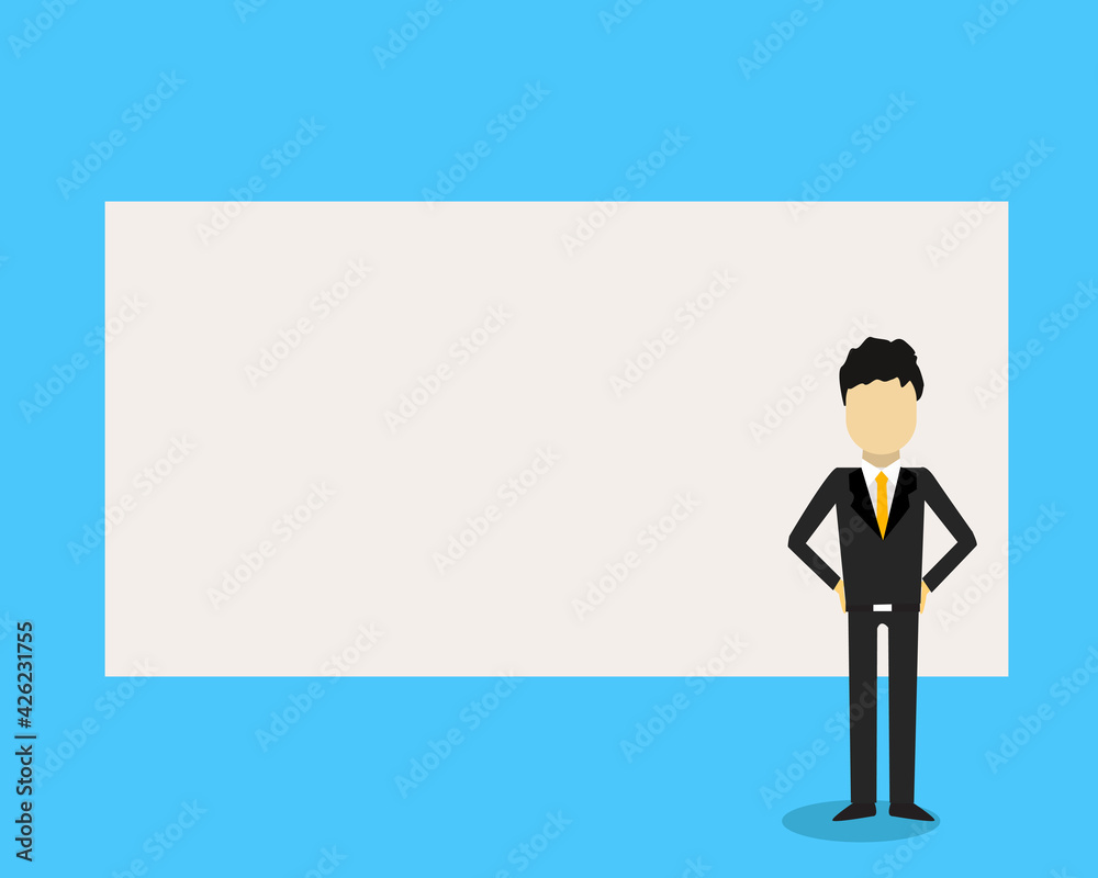 Businessman and board on projector screen. Presentation concept. Businessman and board on projector screen. Presentation concept.
