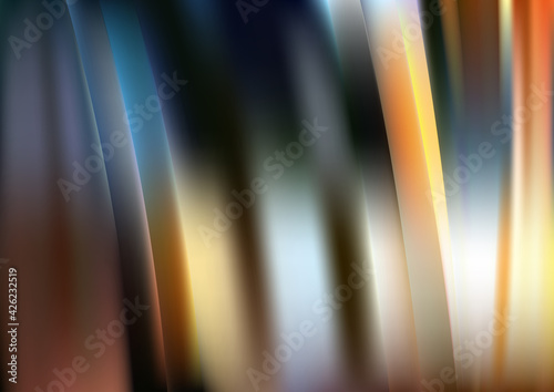 Abstract Blue and Orange Shiny Vertical Lines and Stripes Background Vector Image