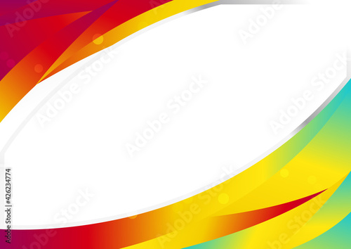 Abstract Red Yellow and Blue Wave Business Presentation Template
