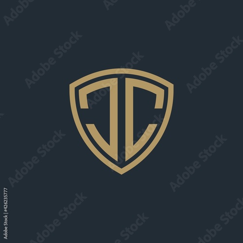 Free Download Letter CC with Shield frame line element. Logo Icon Template. Abstract symbol of security. - GFXLoad