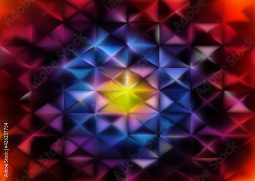 Abstract Red Yellow and Blue Triangular Background Illustrator