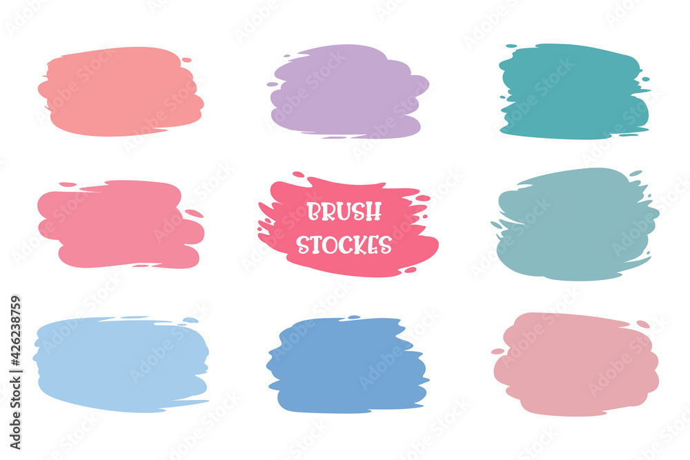 A colored brush that is painted as a text box. Isolated on white background A colored brush that is painted as a text box. Isolated on white background
