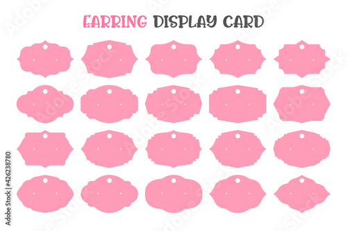 Vector design template for paper earrings Isolated on white background