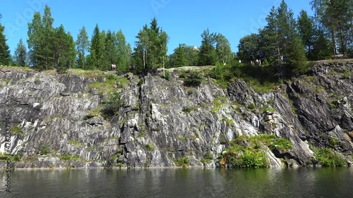 Landscape Marble Canyon. Ruskeala. Karelia. 4K.