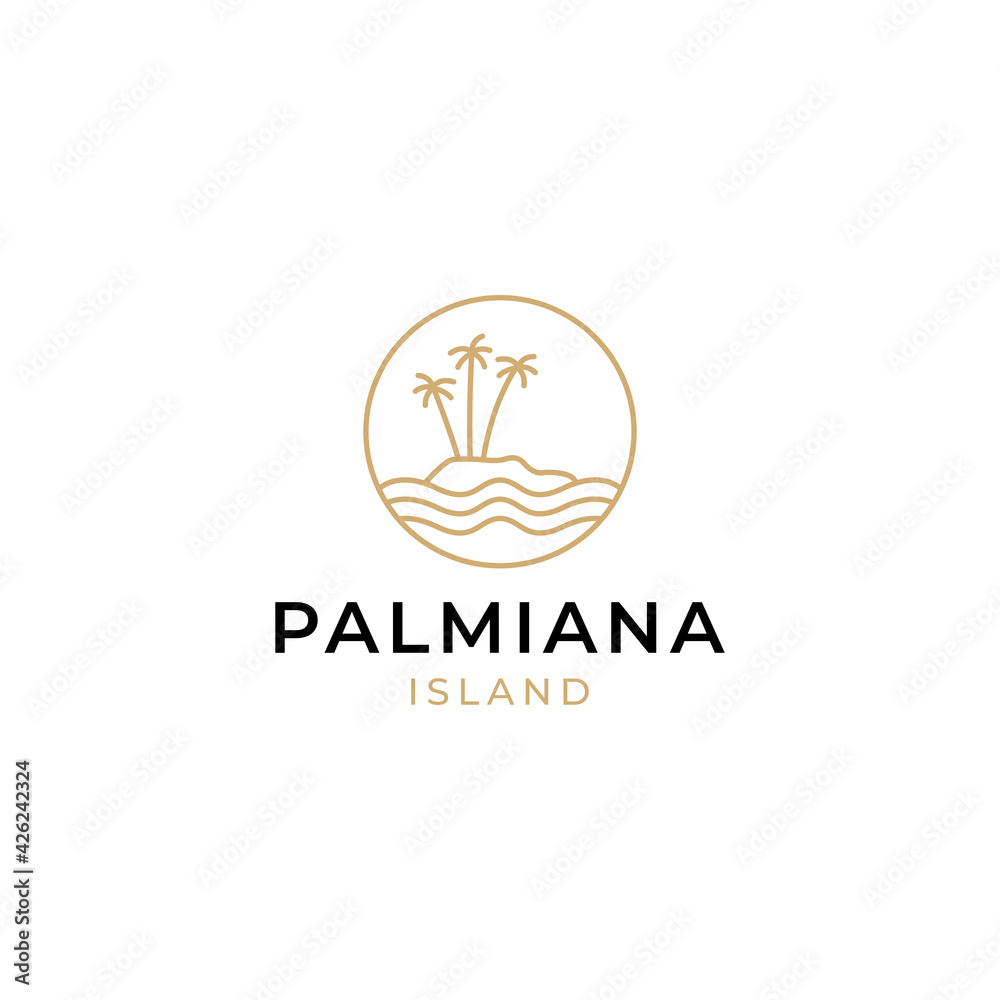 palm island logo vector icon illustration modern style for your business