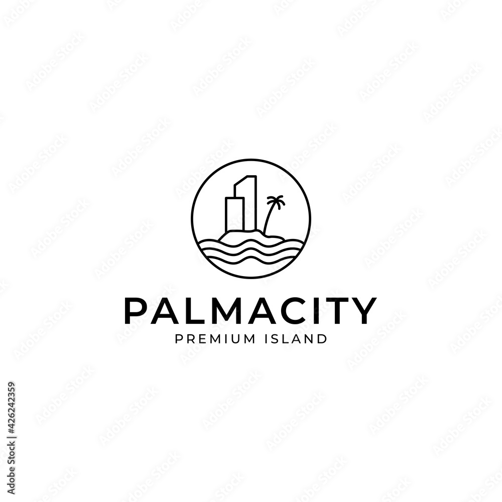 palm island logo vector icon illustration modern style for your business