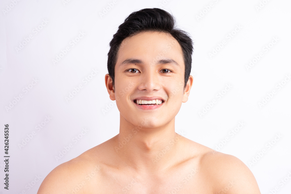 Portrait of handsome asian man smiling Portrait of handsome asian man smiling