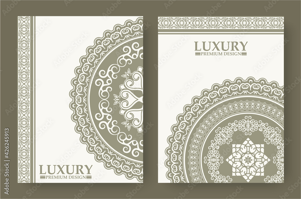 set of mandala cover in retro color set of mandala cover in retro color