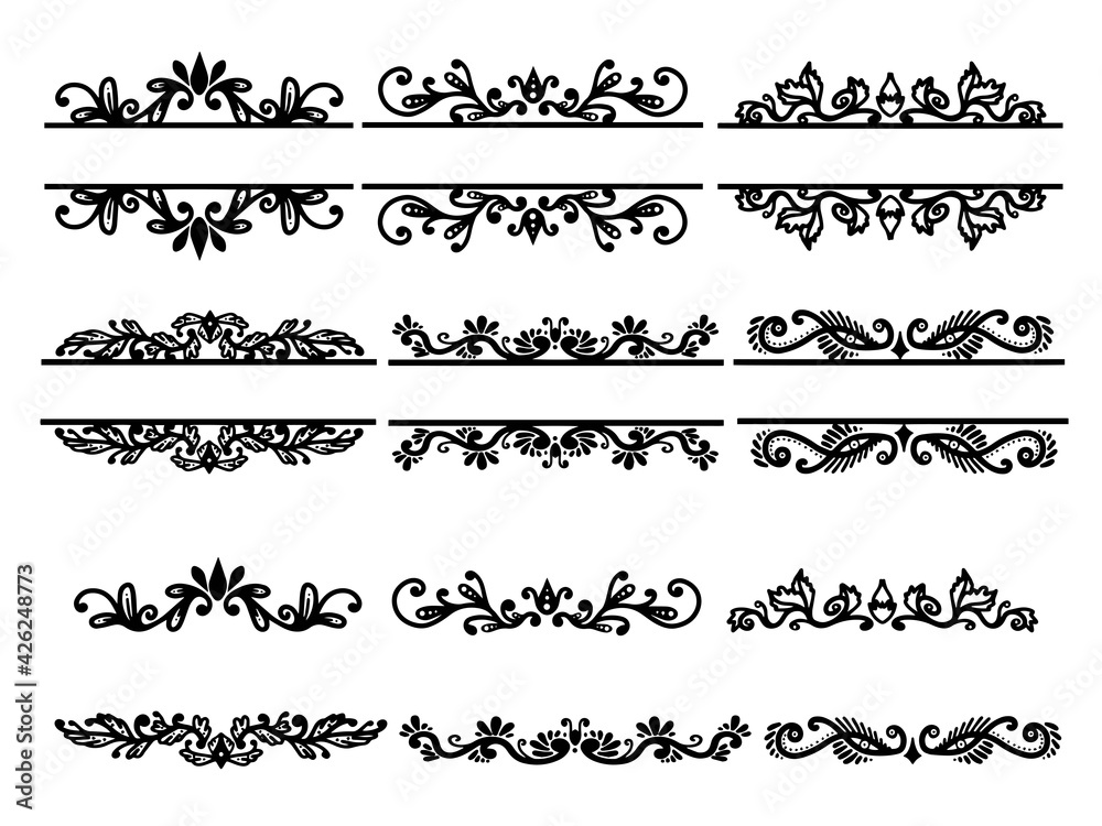 Fototapeta premium Ornamental Floral Frames. You can use this beautiful file to print on greeting card, frame, mugs, shopping bags, wall art, telephone boxes, wedding invitation, stickers, decorations, and t-shirts.